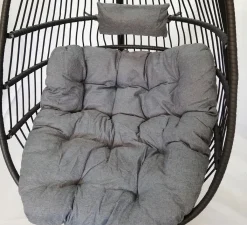 KMH® Polyrattan Hängesessel Mit Gestell Und Kissen Schwarz 8 KMH® Polyrattan Hängesessel Mit Gestell Und Kissen Schwarz -Garten- & Gewächshäuser Geschäft 17adabfc2647ea487a79109ad207642f