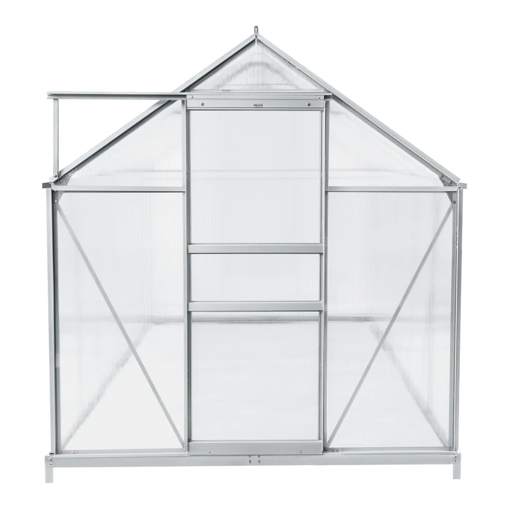 En.casa Gewächshaus Oisterwijk Glashaus Mit Fundament 370 X 190 Cm Gartengewächshaus Treibhaus Pavillon Aus Hohlkammerplatten 4 En.casa Gewächshaus Oisterwijk Glashaus Mit Fundament 370 X 190 Cm Gartengewächshaus Treibhaus Pavillon Aus Hohlkammerplatten – Bild 4