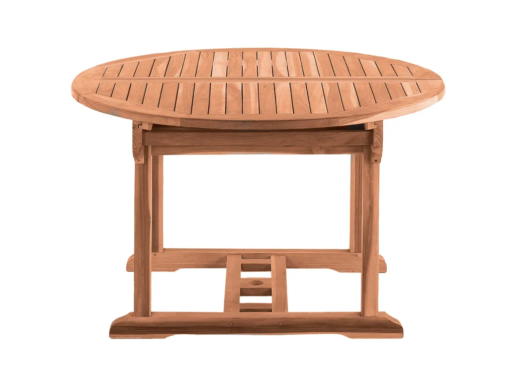 Möbilia Gartentisch Rund 120 Cm | Ausziehbar Auf 170 Cm | Mit Schirmaussparung | B 120 X T 120 X H 75 Cm | Natur | 11020016 | Serie GARTEN 4 Möbilia Gartentisch Rund 120 Cm | Ausziehbar Auf 170 Cm | Mit Schirmaussparung | B 120 X T 120 X H 75 Cm | Natur | 11020016 | Serie GARTEN – Bild 4