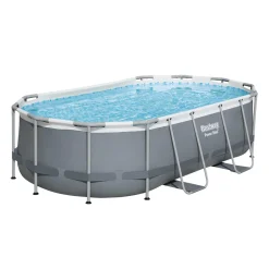 Bestway Power Steel™ Oval Pool Set 424x250x100 Cm, Ovaler Stahlrahmenpool-Set Mit Filterpumpe