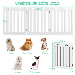 COSTWAY Absperrgitter Hunde, Schutzgitter Holz Klappbar, Treppengitter 60cm Hoch, Hundeabsperrgitter Flexibel Türschutzgitter -Garten- & Gewächshäuser Geschäft 182c0ad3ae497057afb2cca40701020f