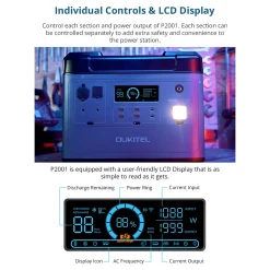 OUKITEL Tragbares Stromerzeuger P2001E, Solarspeicher Mit 2000Wh/51,2V LiFePO4 Akku Mit 2000W (4000W Peak) AC Ausgängen, Versorgt 13 Geräte Gleichzeitig, Solargenerator Mit Beleuchtung Für Outdoor Camping, Fernreisen, Heimgebrauch -Garten- & Gewächshäuser Geschäft 1838887935bd023ef6bf162e1fcc219d