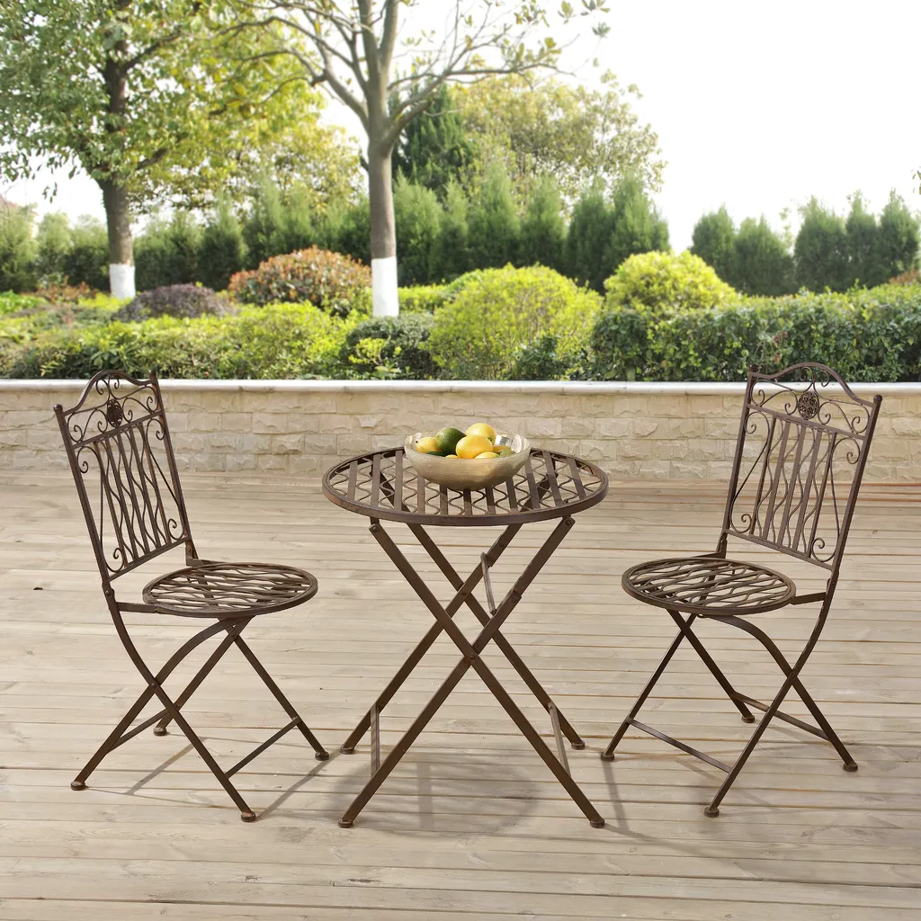 En.casa Bistro Set Biella Balkonset 3-tlg. Tisch 2 Stühle Essgruppe Sitzgruppe Gartenmöbel Stahl Edelrost-Braun 6 En.casa Bistro Set Biella Balkonset 3-tlg. Tisch 2 Stühle Essgruppe Sitzgruppe Gartenmöbel Stahl Edelrost-Braun – Bild 6
