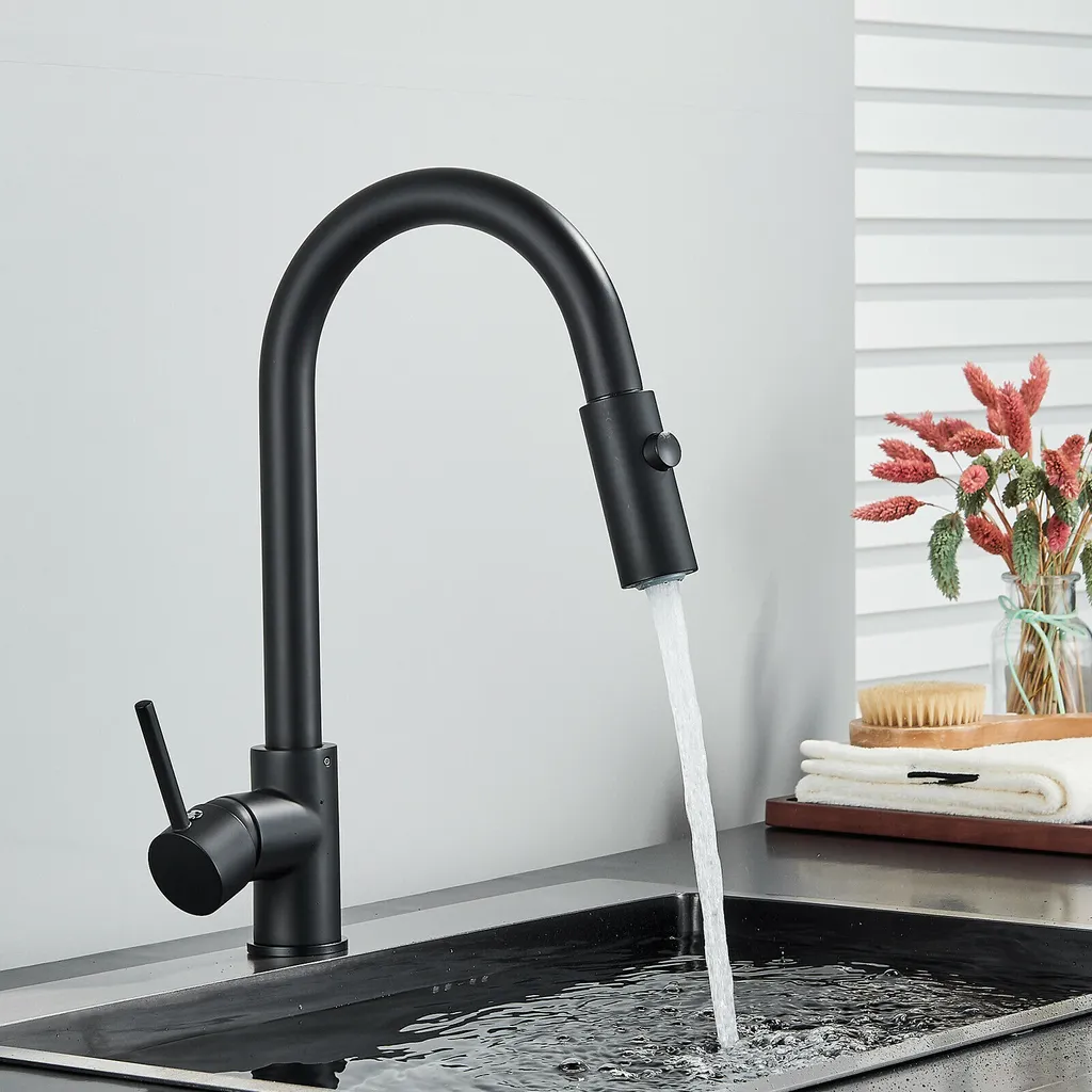 Linuode Niederdruck Küchenarmatur Ausziehbar Spültischarmatur Edelstahl Küche Wasserhahn 3 Linuode Niederdruck Küchenarmatur Ausziehbar Spültischarmatur Edelstahl Küche Wasserhahn – Bild 3