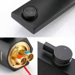 Lonheo Infrarot Sensor Wasserhahn Schwarz Bad Automatik Waschtischarmatur Einhebelmischer Waschbecken Mischbatterie Badarmatur Mit Einstellbarem Temperaturbegrenzer Batteriebetrieb -Garten- & Gewächshäuser Geschäft 187d39effbce883eceac22c7cbb48b6f