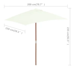 VidaXL Sonnenschirm Mit Holzmast 150 X 200 Cm Sandfarben 13 VidaXL Sonnenschirm Mit Holzmast 150 X 200 Cm Sandfarben -Garten- & Gewächshäuser Geschäft 1885673ef400ef493c7c5e2776abdc34
