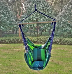 Garden Pleasure Hängesessel TOBAGO Blau/grün Hängesitz -Garten- & Gewächshäuser Geschäft 1887b8edc46a04f733692725447c82f3