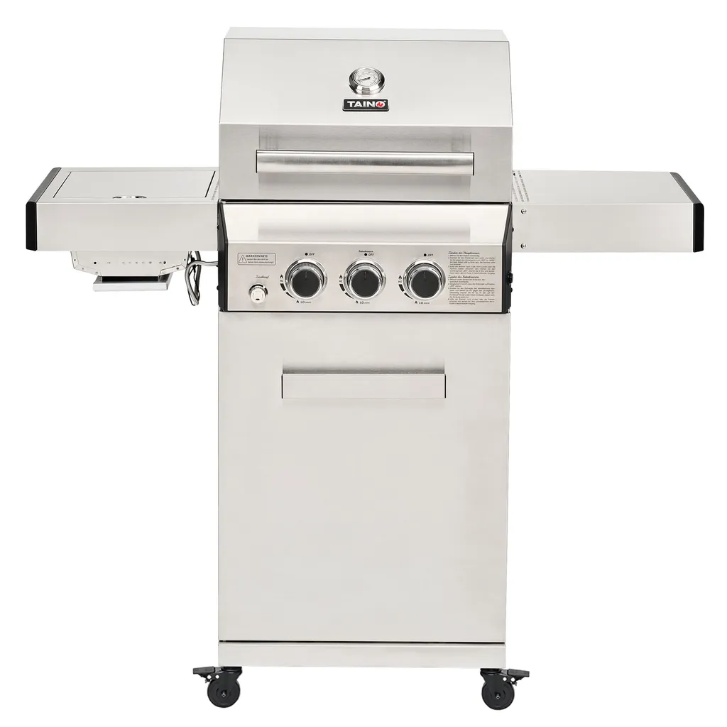 TAINO PLATINUM 2+1 Gasgrill Komplett Edelstahl 4-Brenner Silber Grillwagen BBQ Keramik-Brenner Sear-Zone 2 TAINO PLATINUM 2+1 Gasgrill Komplett Edelstahl 4-Brenner Silber Grillwagen BBQ Keramik-Brenner Sear-Zone – Bild 2