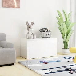 VidaXL Aufbewahrungstruhe Hochglanz-Weiß 84x42x46 Cm Holzwerkstoff -Garten- & Gewächshäuser Geschäft 190692054e6283c2869f09fed73f4be6