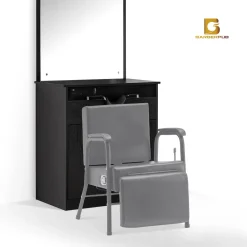 Barberpub Friseur Waschtisch Friseurwaschplatz 3130BK, Mit Waschbecken, Mit Wandspiegel, Mit Unterschrank 80 Cm, Friseur Salon SPA Friseureinrichtung, MFC+PVC, Schwarz, 47,5 X 84 X 169 Cm 15 Barberpub Friseur Waschtisch Friseurwaschplatz 3130BK, Mit Waschbecken, Mit Wandspiegel, Mit Unterschrank 80 Cm, Friseur Salon SPA Friseureinrichtung, MFC+PVC, Schwarz, 47,5 X 84 X 169 Cm -Garten- & Gewächshäuser Geschäft 1920c0b8285ac2376865dfd2530eb178