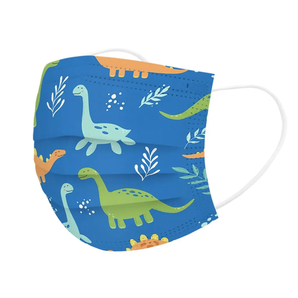Redcoringe 60 Stück Kinder 3-lagige Einweg-Mundmaske Cartoon Dinosaurier Gesichtsmaske Blau Einwegmasken 2 Redcoringe 60 Stück Kinder 3-lagige Einweg-Mundmaske Cartoon Dinosaurier Gesichtsmaske Blau Einwegmasken – Bild 2