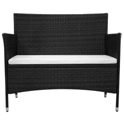 VidaXL Gartenbank 100 Cm Poly Rattan Schwarz -Garten- & Gewächshäuser Geschäft 196c50e340de257de719c33a40c3e105 1