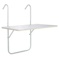 Haushalt International HI Balkon-Klapptisch Weiß 60 × 40 × 1,2 Cm