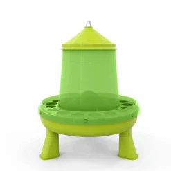 Satis Futterautomat Mit Füßen, 4 Kg Grün I Hühner, Geflügel Futterspender I Automatischer Spender Für Hühnerfutter I Futterstation Aufhängbar I Wasserdichter Automat I Zubehör Zucht, Farming