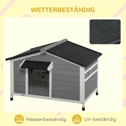 PawHut Hundehütte, Tannenholz, Hundehaus Mit Zu öffnendem Asphaltdach Und Abnehmbarem Boden, Kleintierhaus Für Kleine Und Mittelgroße Hunde, Outdoor, Wetterbeständig, Grau, 109 X 79 X 72 Cm 14 PawHut Hundehütte, Tannenholz, Hundehaus Mit Zu öffnendem Asphaltdach Und Abnehmbarem Boden, Kleintierhaus Für Kleine Und Mittelgroße Hunde, Outdoor, Wetterbeständig, Grau, 109 X 79 X 72 Cm -Garten- & Gewächshäuser Geschäft 19c389c3ee99cef340e3a4f25f2023c7