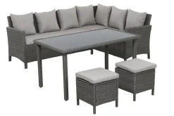 Siena Garden Ankor Casual Dining Eck-Set Mit Hocker Und Tisch