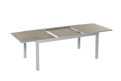 Merxx Gartenmöbelset "Amalfi Di Lusso" 9tlg. Mit Semi Ausziehtisch 180/250 X 100 Cm Mit Digitaldruckplatte - Aluminiumgestell Silber Mit Textilbespannung Anthrazit -Garten- & Gewächshäuser Geschäft 19f4f606448d833d9949fd24e71f2fd8