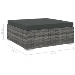 VidaXL Modular-Fußhocker 1 Stk. + Auflagen Poly Rattan Grau -Garten- & Gewächshäuser Geschäft 1a0d6d1e9f7b6ddc3526736a111be1b5