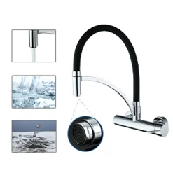 Homelody Wasserhahn Küche Wandmontage Schwarz,180° Drehbar Silikon In Lebensmittelqualität Wand Küchenarmatur Wandarmatur Flexibel Ausziehbarer, Spültischarmatur Für Küche Messing -Garten- & Gewächshäuser Geschäft 1a373e328f72943527bcc1f6f08f26a2