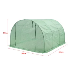 En.casa Gewächshaustunnel Dornbirn 300x300x200cm Treibhaus PE-Gitterfolie Grün -Garten- & Gewächshäuser Geschäft 1a49ff3a783f97bd42b392eeb6edd8b6