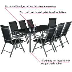 Tectake Aluminium Sitzgruppe 8+1 - Dunkelgrau -Garten- & Gewächshäuser Geschäft 1a55bb8e8bcb3168fe3195d797493bd8