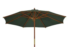 Kai Wiechmann Sonnenschirm Runder Balkonschirm Grün 300 Cm Als Hochwertiger Schattenspender Gartenschirm Aus Holz Mit Windauslass & UPF 50+