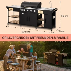 Klarstein Gasgrill Für Camping Balkon Garten, Grill Mit 6 Brenner, 20400W Edelstahl-Gasgrill, Outdoor Gasgrill Mit Seitenbrenner, Gas Grill Kombigrill Für Propan/Butan, Gasgrills Mit Grillabdeckung -Garten- & Gewächshäuser Geschäft 1abfa107e646fffc1a1f354d78c26cde
