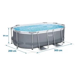 Bestway 5614A Power Steel Ovaler Oberirdischer Pool 305x200x84cmHöhe (cm): 84, Breite (cm): 305, Zusammensetzung: PVC, Länge (cm): 200, Gestalten: Oval, Maße: 3 - 3,99 M, Filterpumpe: 58381 -Garten- & Gewächshäuser Geschäft 1ac679a91c2fdbb6c312e5846474da22