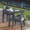 Dmora Quadratischer Outdoor-Tisch, Struktur Aus Hartharz Mit Rattan-Effekt, Italy, 80 X 80 X 72 Cm, Farbe Anthrazit