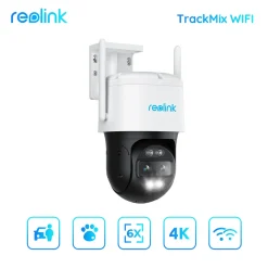 Reolink 4K 8MP PTZ Überwachungskamera Aussen Mit Dual-Objektiv, 2,4/5GHz WLAN, Auto-Tracking, Personen-/Fahrzeug-/Haustiererkennung, Trackmix WiFi
