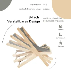 COSTWAY Gartenliege Aus Holz, Liegestuhl Mit Kissen, Relaxliege Klappbar, Strandstuhl Grau 9 COSTWAY Gartenliege Aus Holz, Liegestuhl Mit Kissen, Relaxliege Klappbar, Strandstuhl Grau -Garten- & Gewächshäuser Geschäft 1b55e32da870992ca163bda2dfd9738b