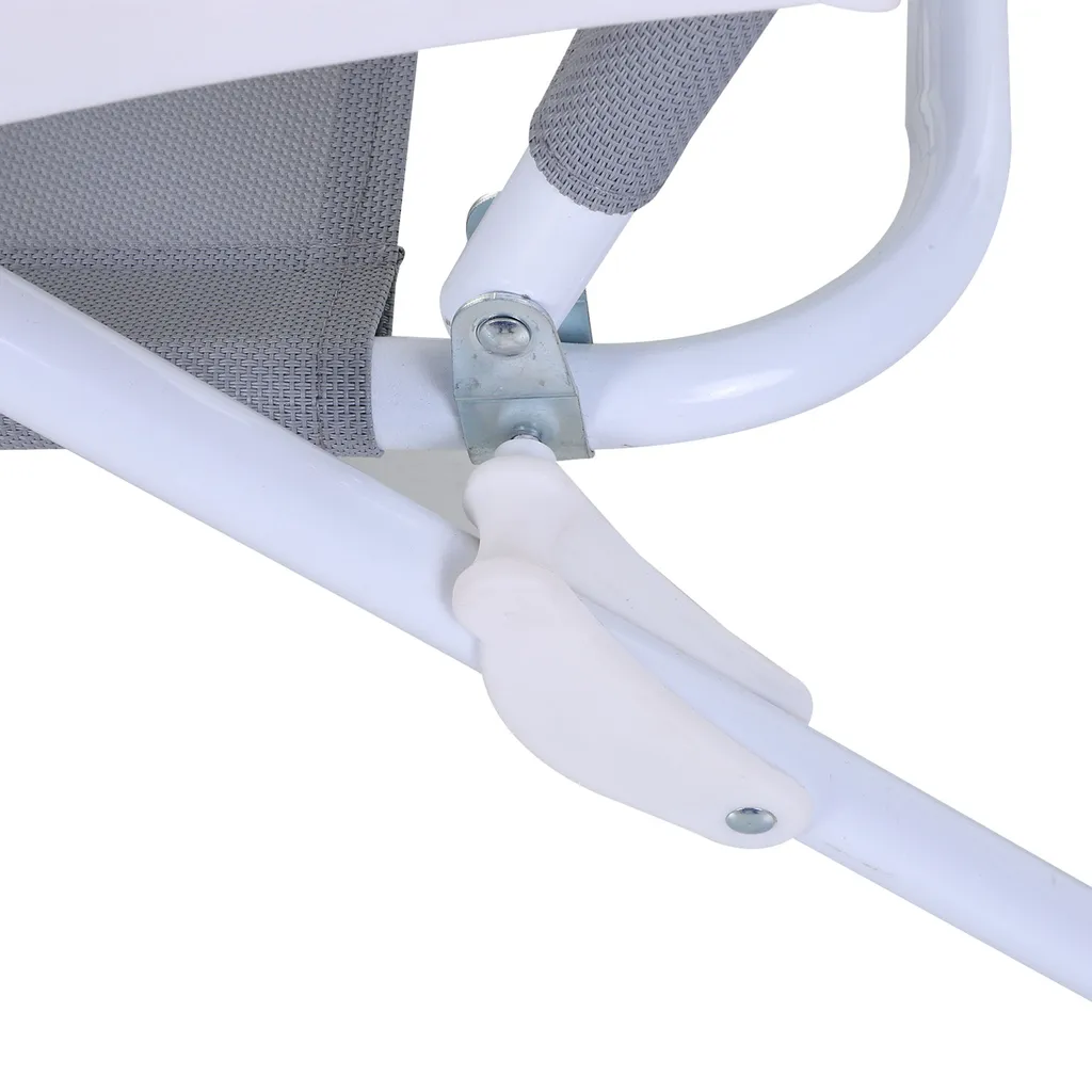 Outsunny Sonnenliege, Klappbare Strandliege, 4-stufige Gartenliege, Textil, Grau, 186 X 66 X 80 Cm 8 Outsunny Sonnenliege, Klappbare Strandliege, 4-stufige Gartenliege, Textil, Grau, 186 X 66 X 80 Cm – Bild 8