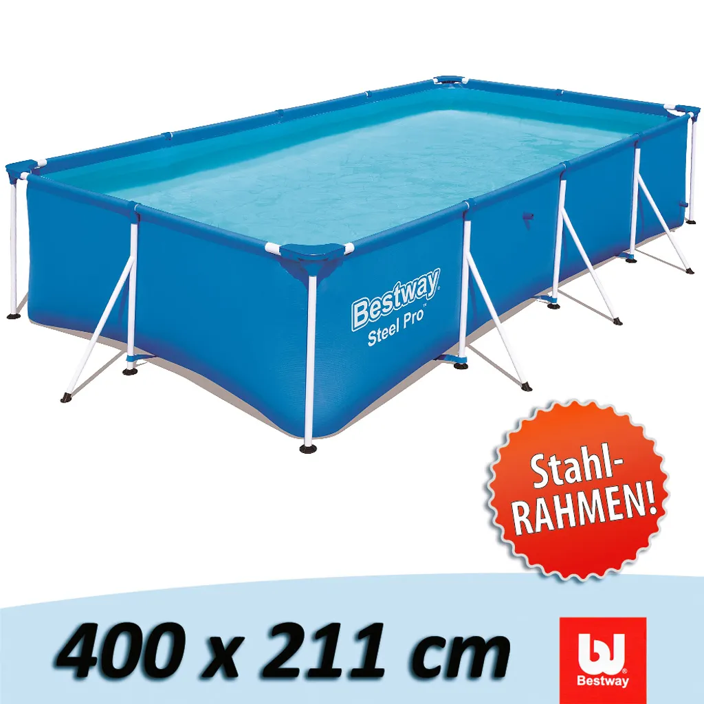 Pool / Frame Pool Bestway Steel Pro Ohne Pumpe 400x211x81cm 3 Pool / Frame Pool Bestway Steel Pro Ohne Pumpe 400x211x81cm – Bild 3