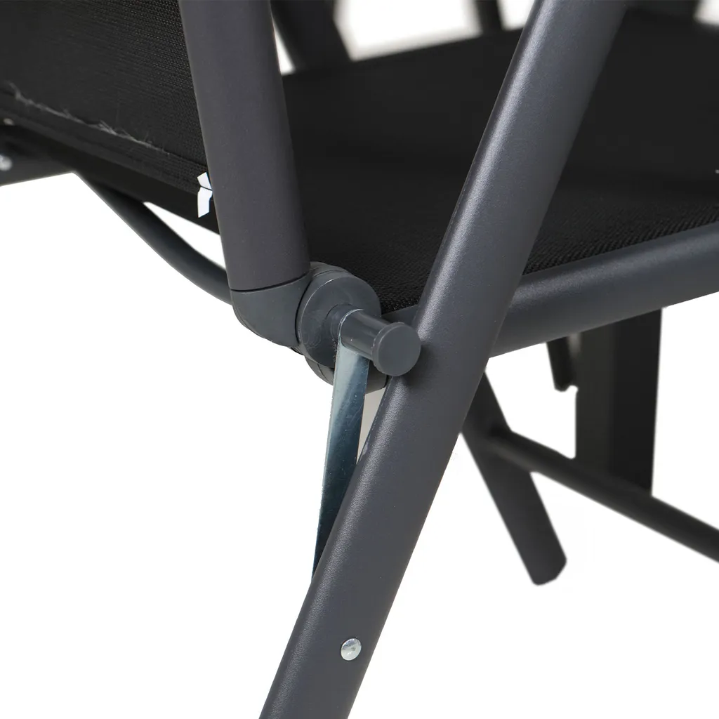 SVITA Gartenstühle Hochlehner Klappbar Campingstuhl Klappsessel 2er Set Metall Schwarz 7 SVITA Gartenstühle Hochlehner Klappbar Campingstuhl Klappsessel 2er Set Metall Schwarz – Bild 7