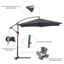EINFEBEN Sonnenschirm Alu Ampelschirm ? 350cm Grau Gartenschirm Mit Staender, Hoehenverstellbar, Klappbar, UV-Schutz 40+ Diverse Farben Wasserabweisende Marktschirm 10 EINFEBEN Sonnenschirm Alu Ampelschirm ? 350cm Grau Gartenschirm Mit Staender, Hoehenverstellbar, Klappbar, UV-Schutz 40+ Diverse Farben Wasserabweisende Marktschirm -Garten- & Gewächshäuser Geschäft 1c21215da91aaab5f90b306909104f18