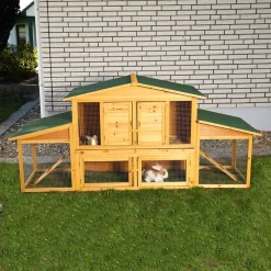 Mucola XXL Hasenstall Kaninchenstall Kleintierstall Hasenkäfig Freigehege Freilauf Holz Gehege Kaninchenkäfig Kleintierhaus Nagerkäfig Innen Außen