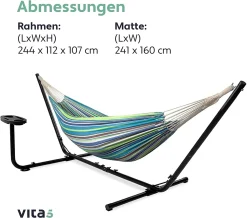 VITA5 Hängematte Mit Gestell Outdoor - Hängematte 2 Personen Für Garten & Balkon - Doppelhängematte Mit Getränkehalter- Tragbare Hängematte 200kg Belastbarkeit (Grün/Blau Cupholder) 15 VITA5 Hängematte Mit Gestell Outdoor - Hängematte 2 Personen Für Garten & Balkon - Doppelhängematte Mit Getränkehalter- Tragbare Hängematte 200kg Belastbarkeit (Grün/Blau Cupholder) -Garten- & Gewächshäuser Geschäft 1cb08f0bc3f9fd1714ff6ba904f2c105