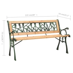VidaXL Gartenbank 122 Cm Gusseisen Und Massivholz Tanne -Garten- & Gewächshäuser Geschäft 1d44301e35ddeb083e992d60868e129e