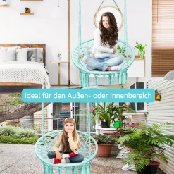 COSTWAY Hängesessel Hängestuhl Zum Aufhängen, Hängesitz Belastbar Bis 150 Kg Hängeschaukel 80x60x125cm (Grün) 7 COSTWAY Hängesessel Hängestuhl Zum Aufhängen, Hängesitz Belastbar Bis 150 Kg Hängeschaukel 80x60x125cm (Grün) -Garten- & Gewächshäuser Geschäft 1d634ec26781e2449710d69616557730