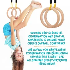 Physionics® Sprossenwand Set - Für Kinder/Erwachsene, Inkl. Klimmzugstange/Ringe/Trapez/Schrägbrett/Strickleiter, Aus Holz, Bis 100kg -Garten- & Gewächshäuser Geschäft 1d6c90f02de90a27b8d0c2b4a70cbd89