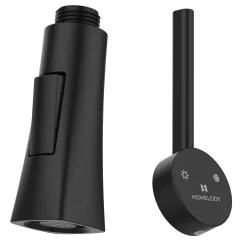 Homelody 2 Modi Brausekopf Und Griff Küchenarmatur Pull Out Küchenarmaturen Ersatz Brausekopf Geschirrbrause Handbrause Küche Schwarz Brausekopf-Griff-Set Schwarz