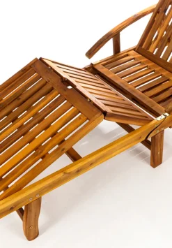 CHILLROI Verstellbare Sonnenliege Mit Beistelltisch - Akazienholz Gartenliege -Garten- & Gewächshäuser Geschäft 1dc8354474e3e7fba3ef644caeede372