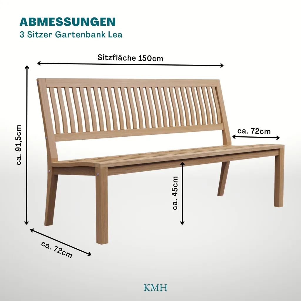 KMH® TEAK 3-sitzer Bank *Lea* O.A. 3 KMH® TEAK 3-sitzer Bank *Lea* O.A. – Bild 3