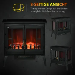 HOMCOM LED Elektrokamin 1000/2000W Standkamin Kaminofen Mit Flammeneffekt Innenraumheizung Mit Überhitzungsschutz 2 Heizstufen Stahl Schwarz 60 X 37 X 60,5 Cm 11 HOMCOM LED Elektrokamin 1000/2000W Standkamin Kaminofen Mit Flammeneffekt Innenraumheizung Mit Überhitzungsschutz 2 Heizstufen Stahl Schwarz 60 X 37 X 60,5 Cm -Garten- & Gewächshäuser Geschäft 1e1be918740522d96371d62450f76b8d