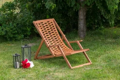 Merxx Gartenliege Aurora Faltbar Eukalyptus Natur 113 Cm X 64 Cm X 102 Cm