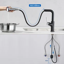 Lonheo Hochdruck Küchenarmatur Ausziehbar 360° Drehbar Wasserhahn Mischbatterie Küche Mit Quadratischem Brausekopf, Küchenwasserhahn Spültischarmatur -Garten- & Gewächshäuser Geschäft 1e957ad14417f9370395a244d282f1fe