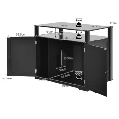 COSTWAY Katzenhaus Katzenklo Schrank, Katzenhöhle mit Eingang,Bettund Ablage, Katzentoilette Haustierbox Haustierkiste Holz, Katzenschrank Für Katzen Hunde Haustier 80x54x71cm (Schwarz) -Garten- & Gewächshäuser Geschäft 1eac5dc734cb72672ea39a15bba8b9a8
