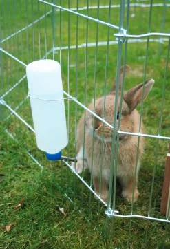 Dobar 8-eckiges XL Freilaufgehege Groß, Kaninchengehege Aus Metall Mit Nylon Netz, Holz Häuschen Und Trinkflasche, Für Outdoor Wetterfest, 135 X 135 X 56 Cm, Silber -Garten- & Gewächshäuser Geschäft 1ed812459daabf2273fd62575f58183b