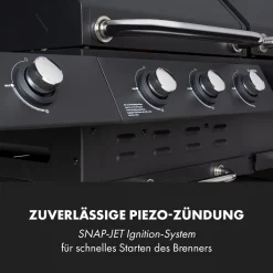 Klarstein Gasgrill Mit Smoker, Gasgrill Mit 4 Brenner, 13,5kW Edelstahl-Gasgrill, BBQ Gasgrill Für Balkon & Garten, Grill Für Gas & Kohle, Gasgrills Mit 4 Brenner & Thermometer -Garten- & Gewächshäuser Geschäft 1efb62b4de6dc8cf41ebace35fab0257