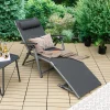 COSTWAY Klappbarer Sonnenliege Gartenliege Mit 8-stufig Rückenlehne Verstellbar, Kopfkissen Und Verstellbarer Fußteil, Outdoor Aluminium Liegestuhl Klappliege Mit Schnell Trocknendem Stoff